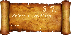 Bánszki Terézia névjegykártya